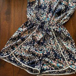 Navy floral romper